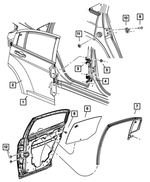 5074573AB - : Rear Door Flush Glass Weatherstrip, Left for Mopar Image