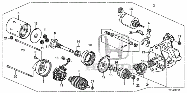 Starter Motor (Denso) (V6) (AT) for 2012 Honda Accord #0