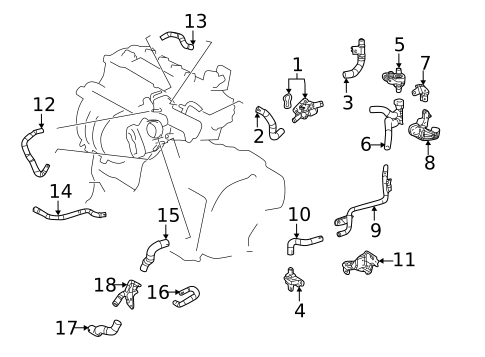 Hoses & Pipes for 2020 Lexus UX200 #0