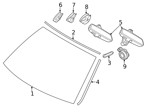 Glass - Windshield for 2016 BMW 535i GT #0