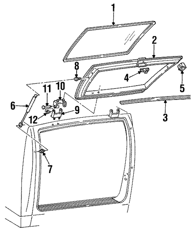 15682030 - Body: Lift Gate Glass for GM Image