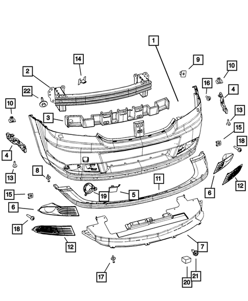 Front Bumper and Fascia for 2009 Dodge Journey #0