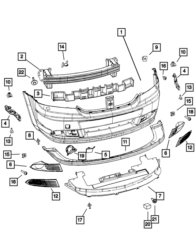 68034179AA - Frame, Bumper, and Fascia: Front Fascia for Mopar Image image