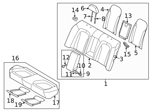 Rear Seat Components for 2012 Kia Optima #2