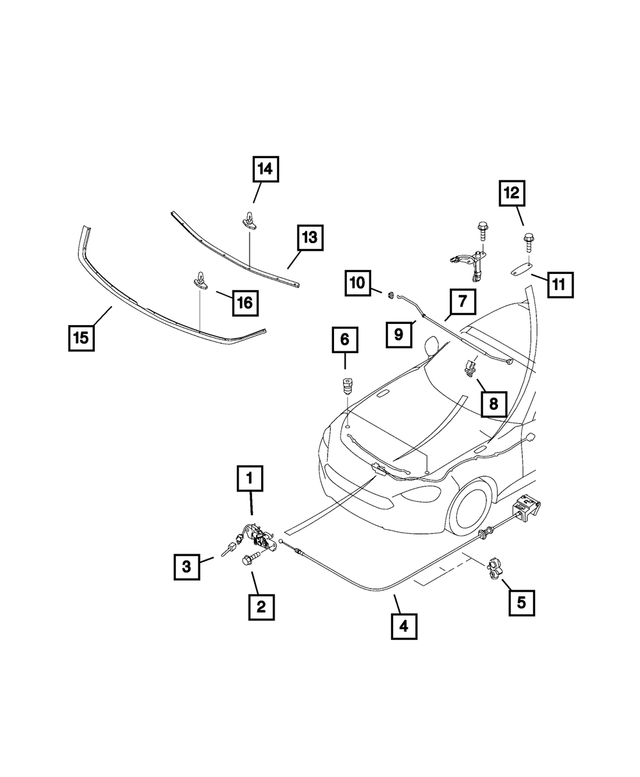 68315338AA - : Hood To Cowl Seal for Mopar Image