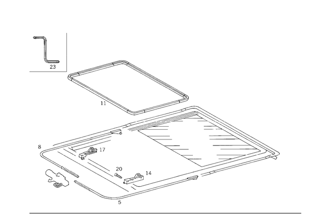 2027820331 - Electric Sliding/Lifting Roof: Guide for Mercedes-Benz: C220, C230, C280, C43 AMG Image image
