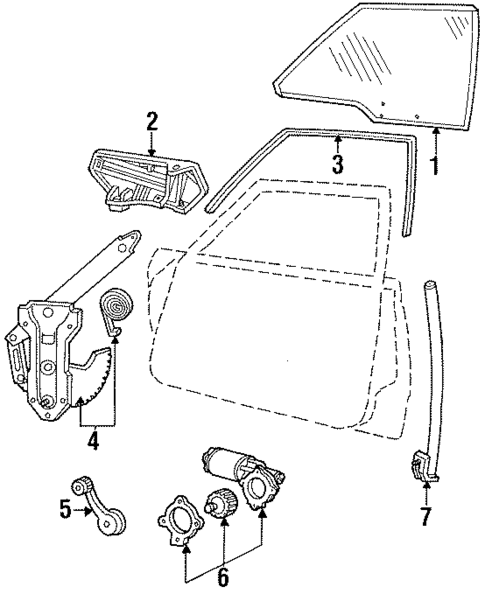 Glass - Front Door for 1986 Mercury Marquis #2