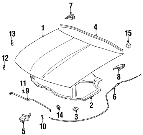 Hood & Components for 1999 Saturn SC2 #0