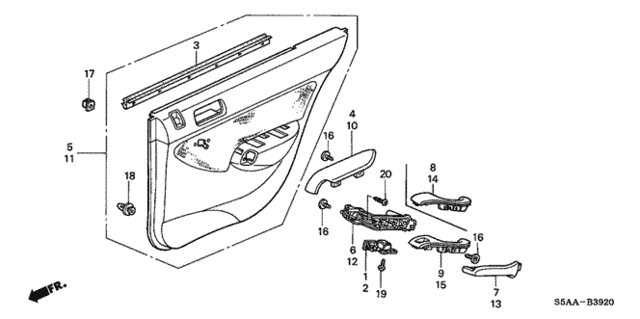 Rear Door Lining for 2004 Honda Civic #0