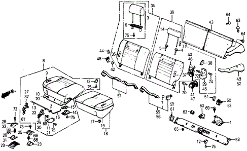 Rear Seat - Seat Belt Wagon for 1985 Honda Civic #0