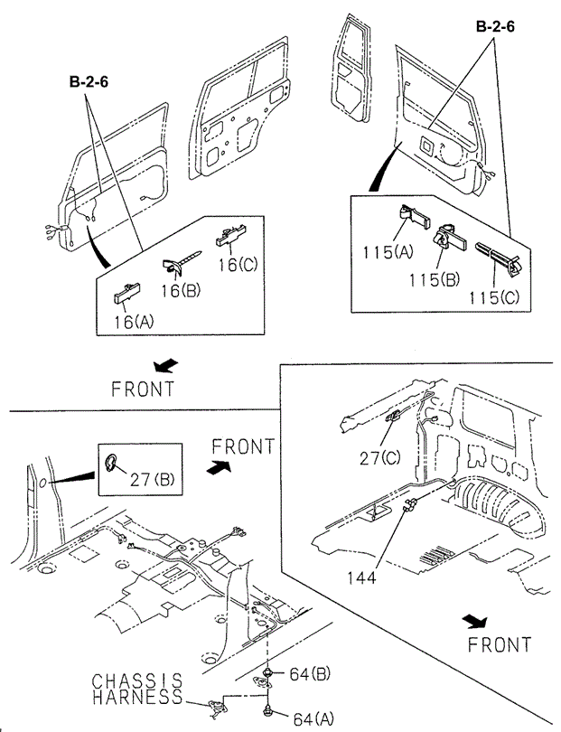 Wire Harness Clips (2) for 1998 Acura SLX #0
