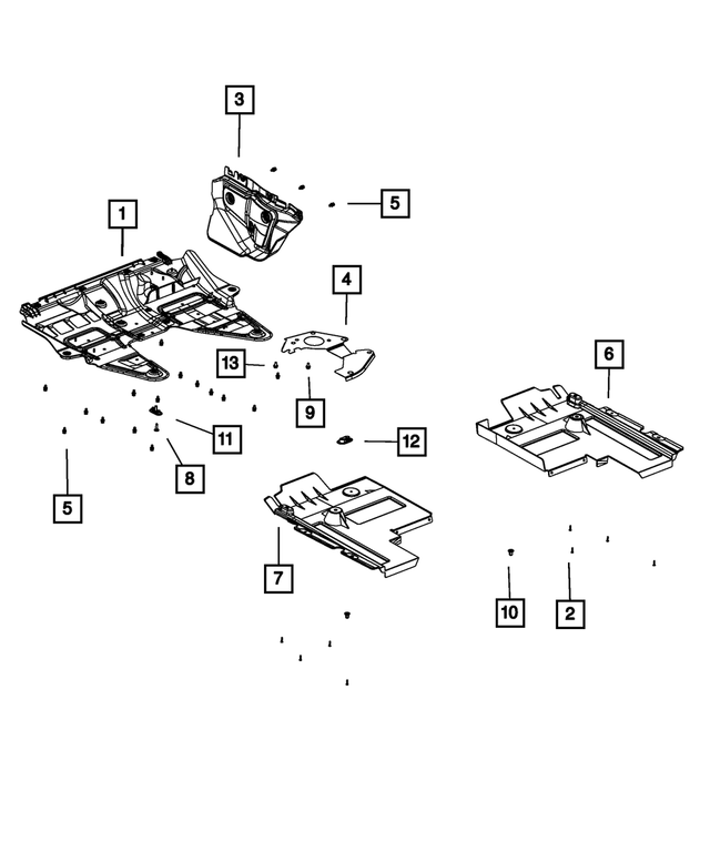 68073804AB - Frame, Bumper and Fascia: Accessory Drive Shield for Mopar Image