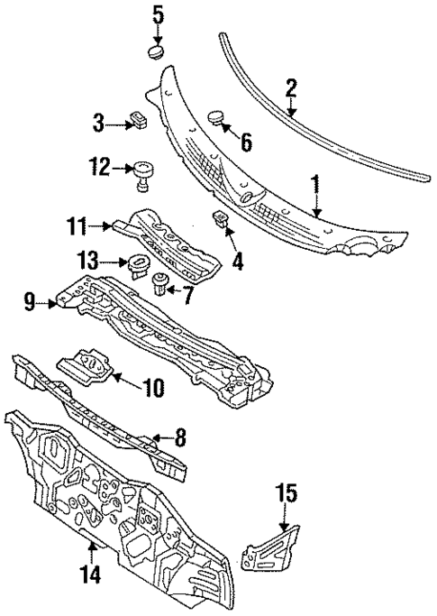 Cowl for 1996 Ford Probe #0