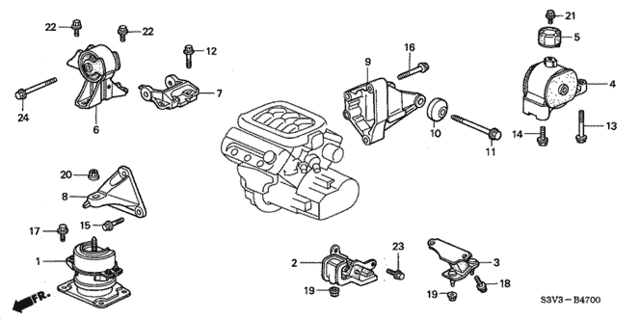 Engine Mounts (1) for 2002 Acura MDX #0