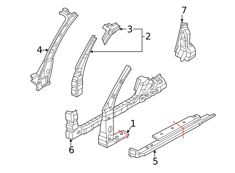 Hinge Pillar for 2005 Mitsubishi Eclipse #0