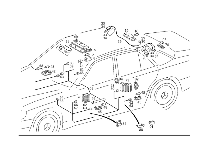 1248201301 - Electrical System: Interior Lamp for Mercedes-Benz Image image