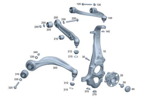 Steering Knuckle and Transverse Control Arm for 2025 Mercedes-Benz EQE 500 SUV #0