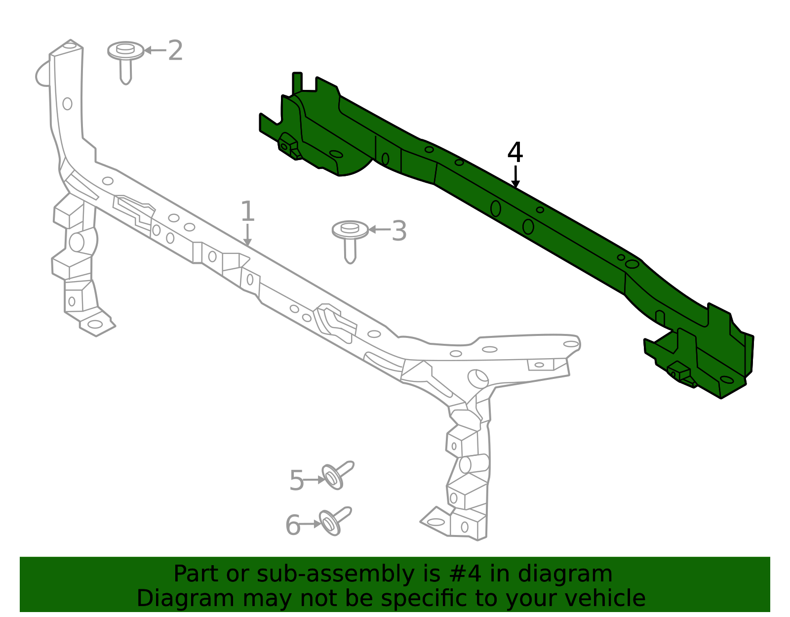 16139 2021-2025 Ford Bronco Radiator Support Tie Bar MB3Z-16139-H ...