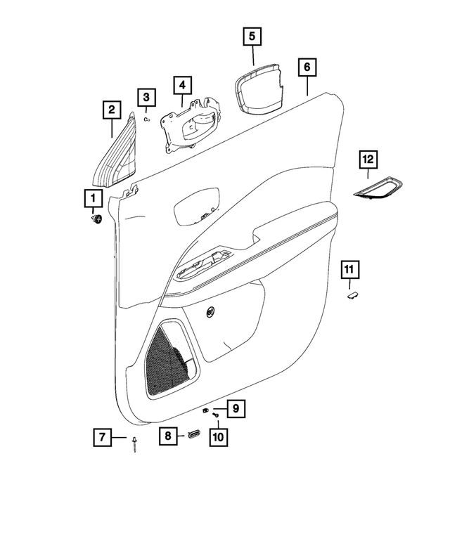 « 5VM21VT9AI – Interior Trim : Garnissage De Porte Avant Panneau, Côté Gauche pour Mopar Image »