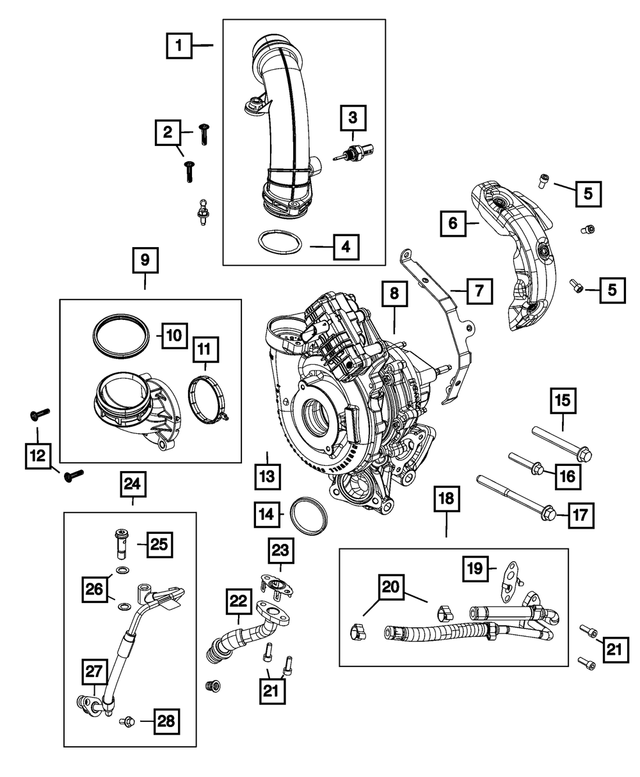 68490038AA - Engine: Turbo To Charge Air Cooler Hose for Mopar Image