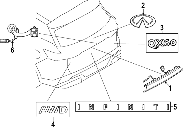 908166SA5B - Body: Center Molding for INFINITI: QX60 Image