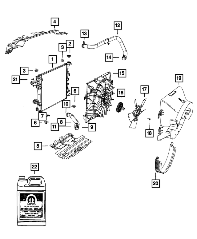 « 68050199AA – Cooling : Radiateur Isolateur pour Mopar Image »