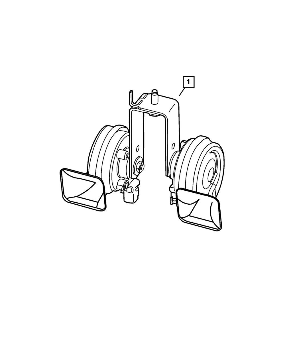 Horn And Bracket - Mopar (5082061AB)