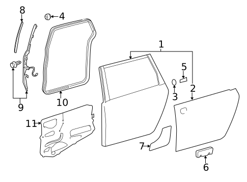 Door & Components for 2011 Toyota Sienna #0