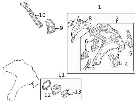 Inner Structure for 2002 Mazda Protege5 #0