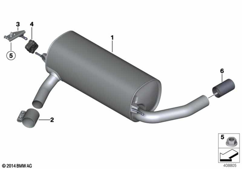 Exhaust System, Rear for 2014 BMW 320iX #0