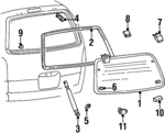 XF5Z1242006CB - Body: Lift Gate Glass for Mercury: Villager Image