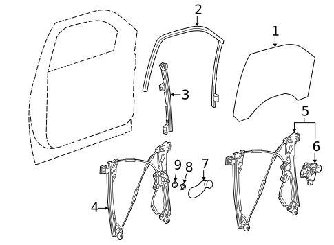 Glass - Front Door for 2016 GMC Sierra 2500 HD #0