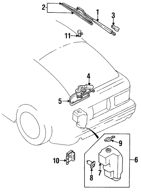 Rear Wiper Components for 1988 Mazda RX-7 #0