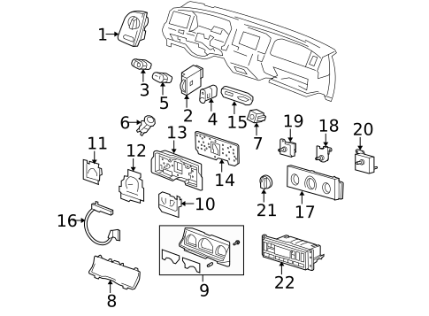 Cluster & Switches for 2003 Ford Crown Victoria #0