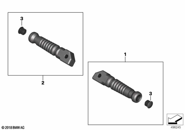46718396781 - Frame and Mounting Parts: Footrest, Rear Left - Storm for BMW-Motorrad Image