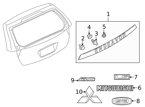 Exterior Trim - Lift Gate for 2010 Mitsubishi Endeavor #0