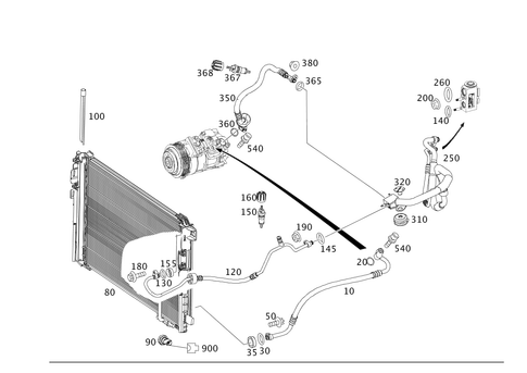 Refrigerant Line Routing for 2013 Mercedes-Benz GLK350 #0