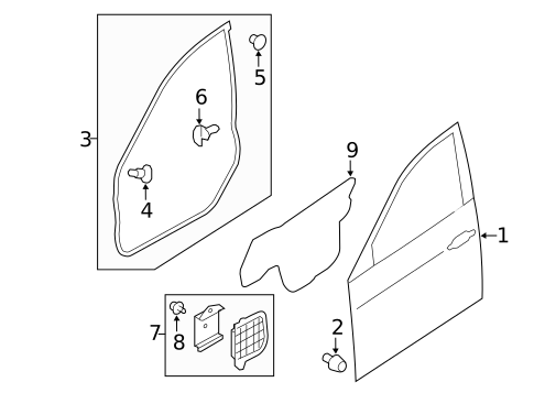 Door & Components for 2008 Subaru Impreza #0