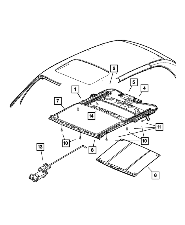 5080126AB - Body Sheet Metal Except Doors: Sunroof Module for Mopar Image
