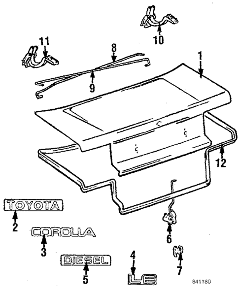 Lid & Components for 1986 Toyota Corolla #0