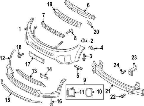 Bumper & Components - Front for 2014 Kia Sorento #0