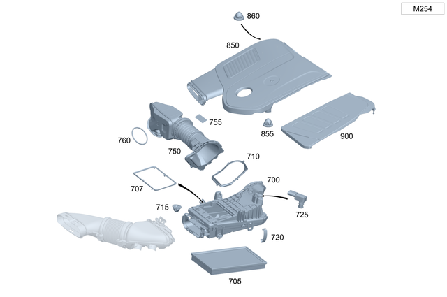 2540984500 - Chassis Sheet Metal Parts/Air Intake: Elastomeric Molded Seal for Mercedes-Benz: 300C, C300, CLE300, E350, GLC300, GLC350e, GLE350, GLE450e Image image