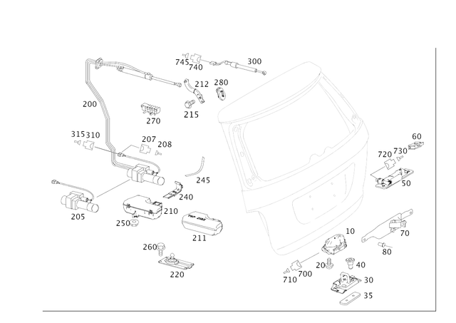 89907604 - Rear-End Door: Flat Head Screw for Mercedes-Benz Image image
