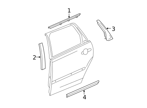 Exterior Trim - Rear Door for 2007 Chevrolet Malibu #0