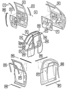 55276170AF - Doors and Related Parts: Rear Door Watershield, Right for Mopar Image