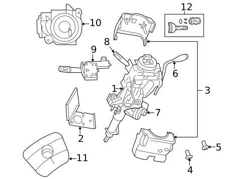 Steering Column Assembly for 2008 Chrysler Aspen #0