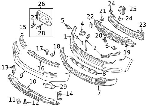 Bumper & Components - Front for 2010 Ford Edge #0