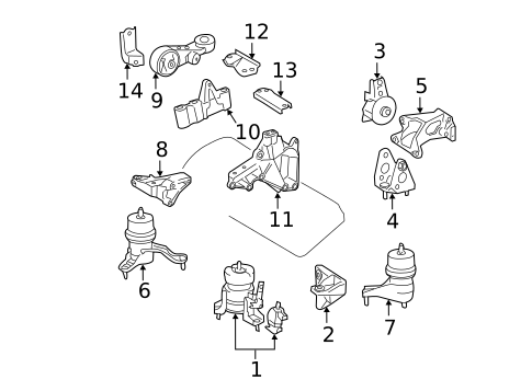 Engine & Trans Mounting for 2012 Toyota Sienna #0