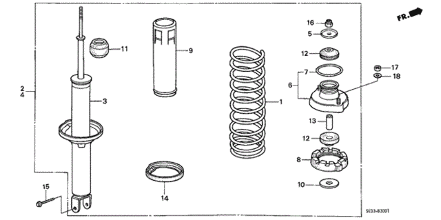 Rear Shock Absorber for 1987 Honda Accord #0