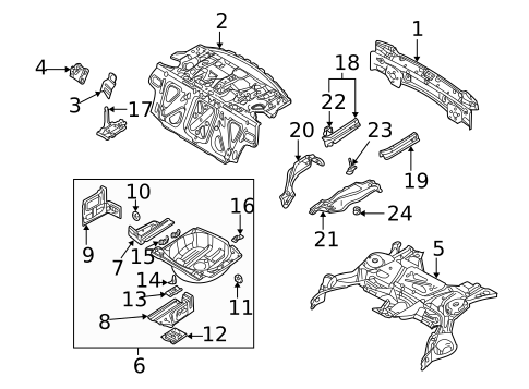 Rear Body & Floor for 2003 BMW 325xi #1